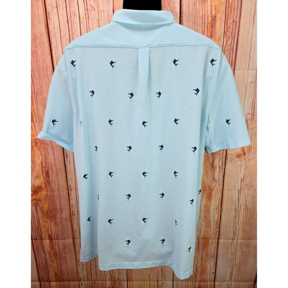 Ralph Lauren Light Blue Embroidered Seahorses Cotton Short Sleeve Polo Shirt XXL - Picture 2 of 7